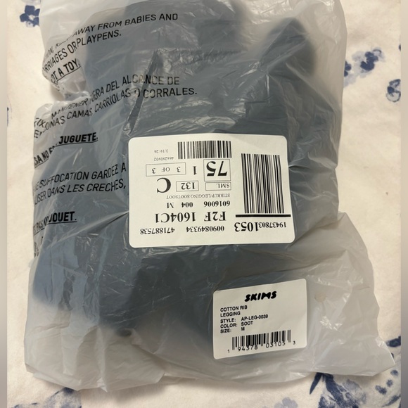 SKIMS Cotton Rib Legging - Black / Soot - Brand New in package - Picture 6 of 9